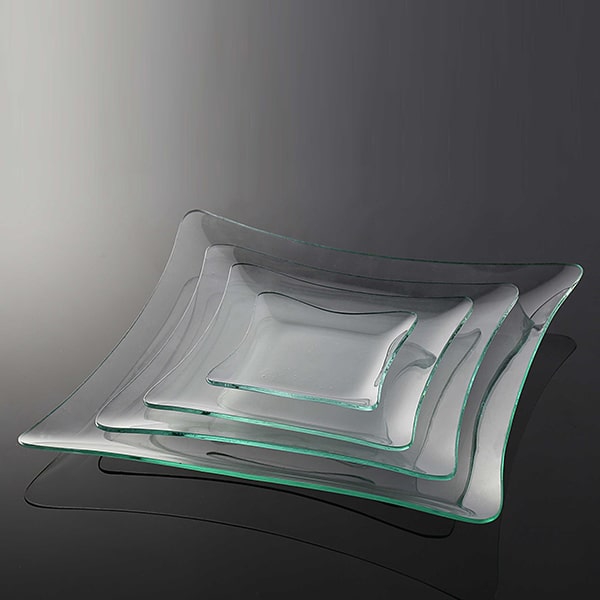 ظرف شیشه ای چهارگوش هلالی ساده